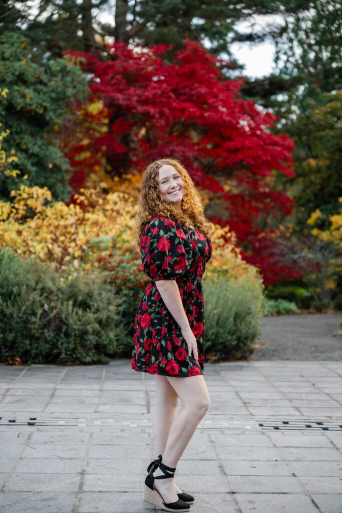 high school senior bellevue botanical garden fall