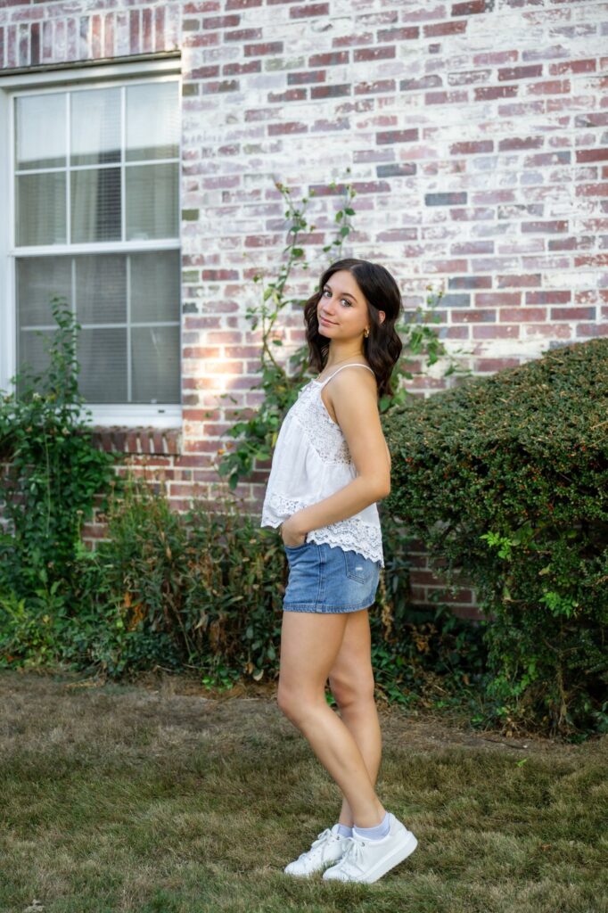 senior girl jean skirt