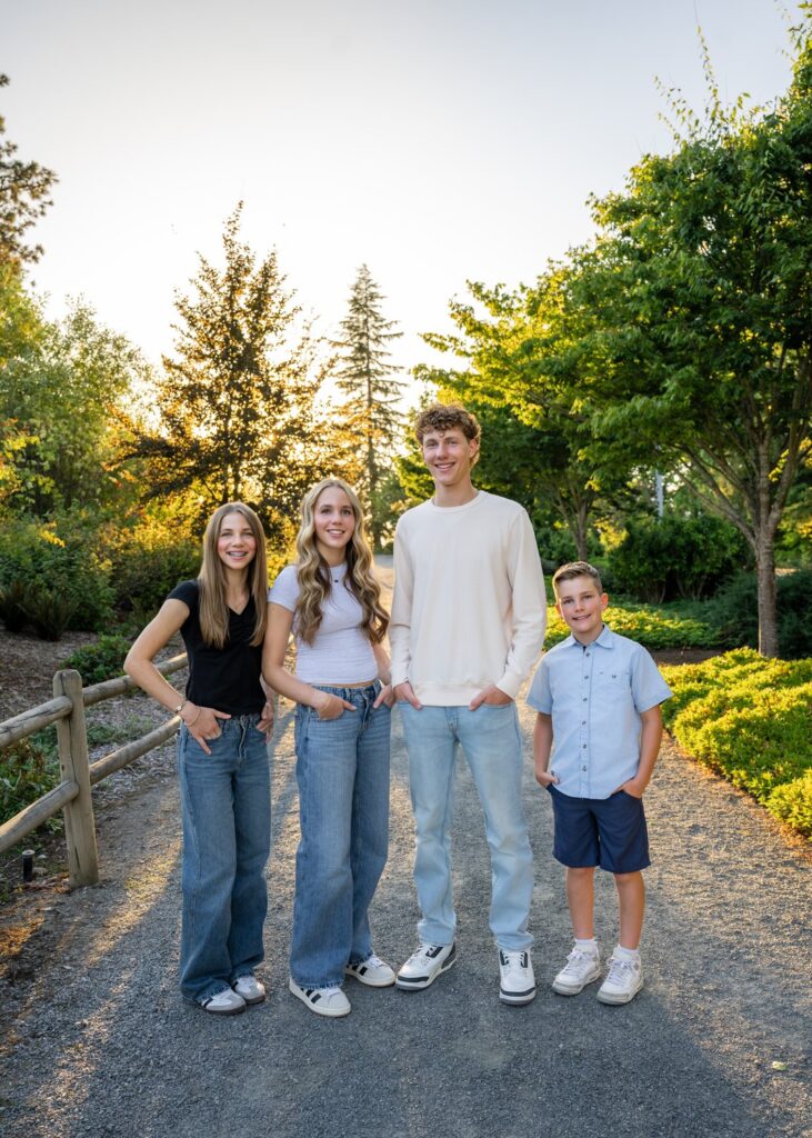senior guy with siblings bellevue botanical garden