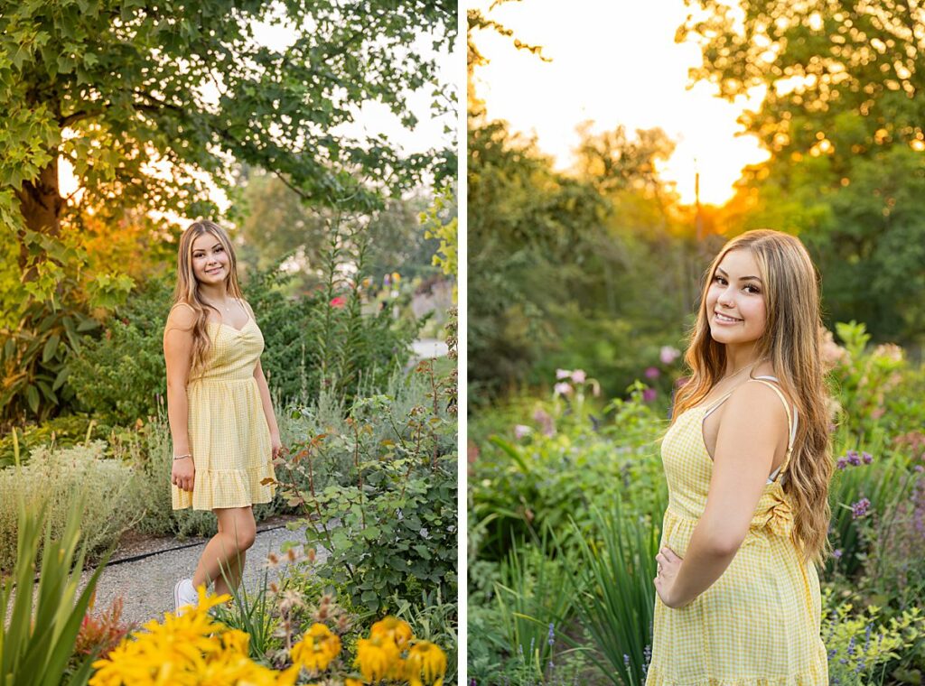 senior yellow dress bellevue garden