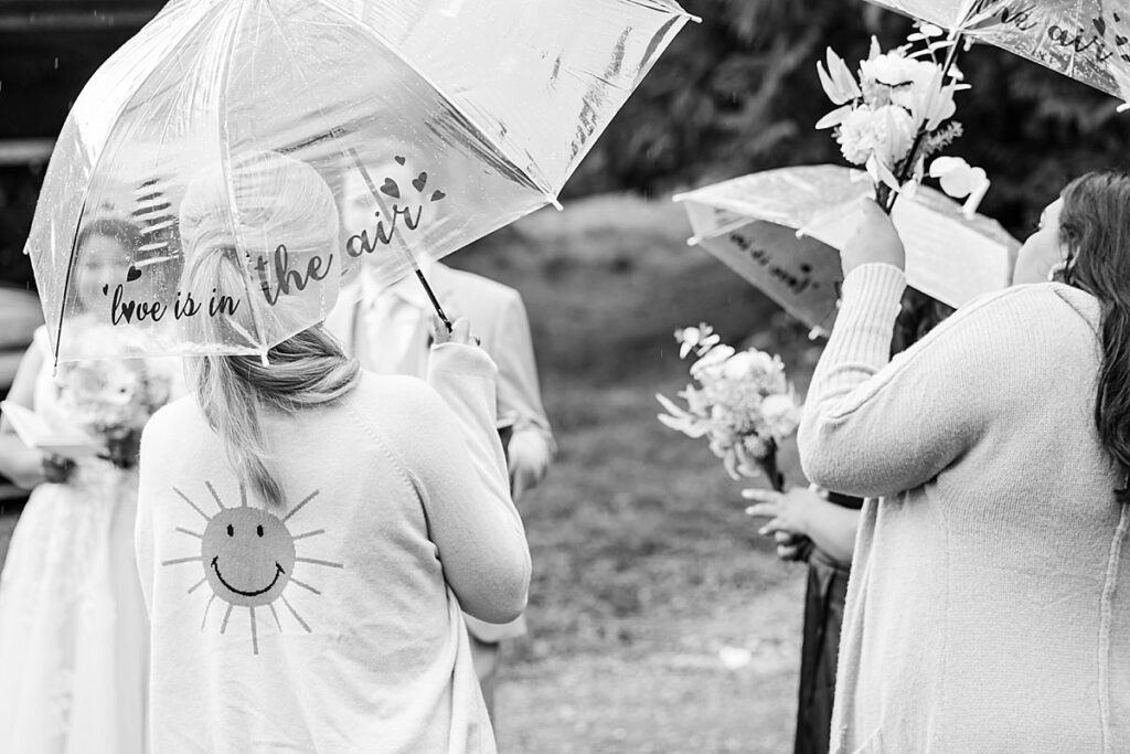 rainy day wedding umbrellas