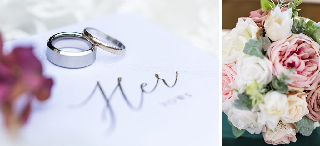 wedding details rings bouquet seattle