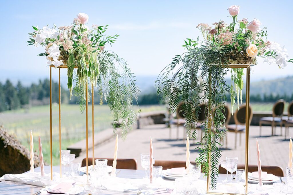 vineyard table setting wedding
