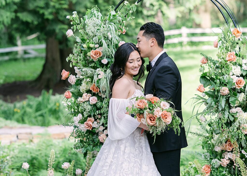 wedding couple altar