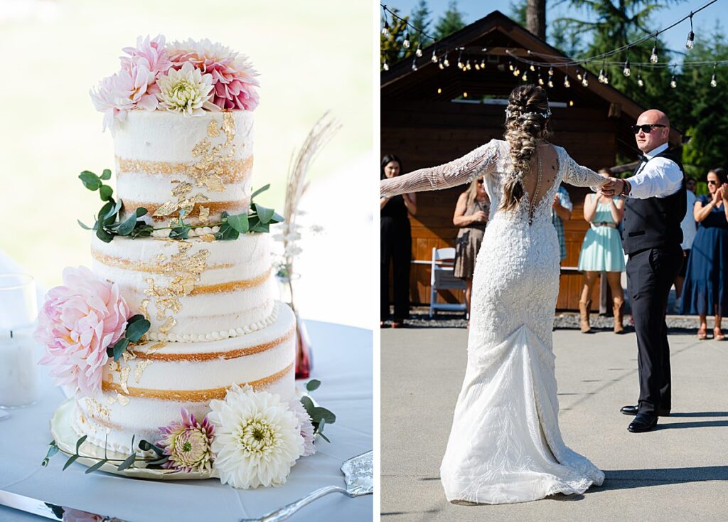 wedding cake and first dance
