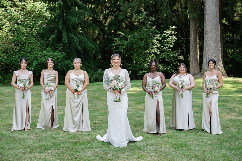 champagne silk bridesmaid dresses