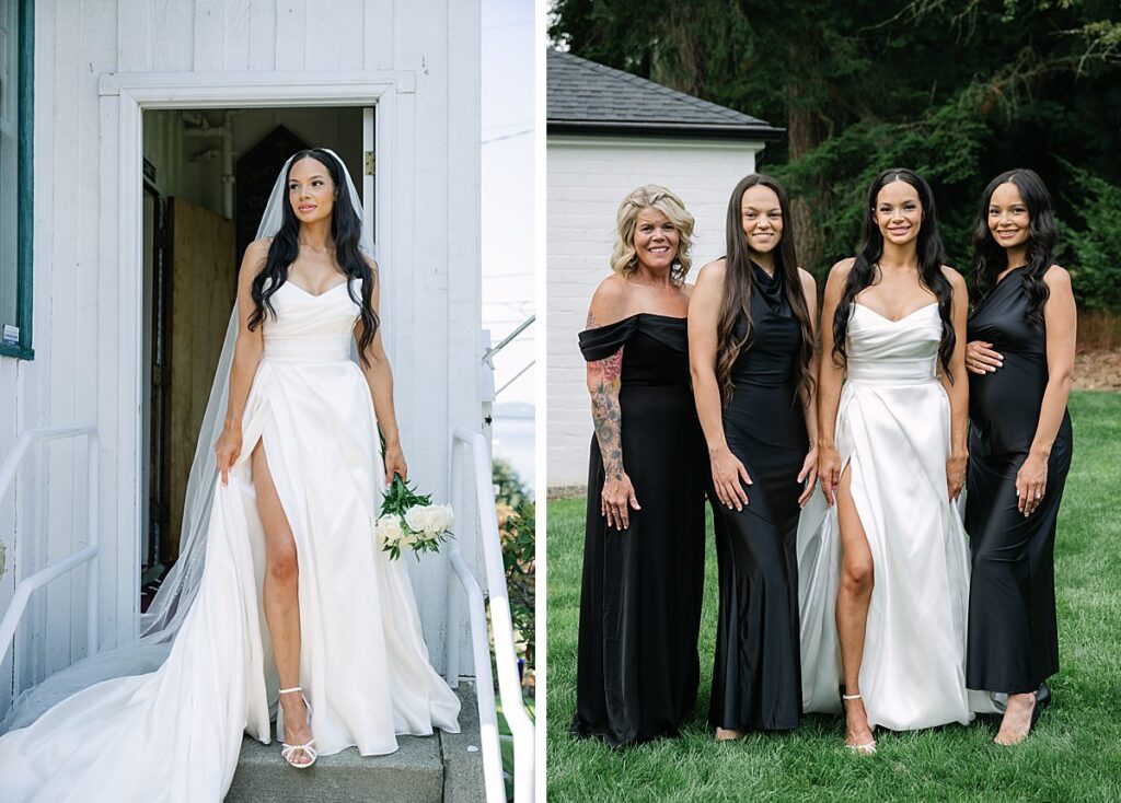 bridal party black and white