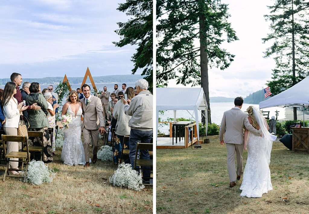 washington beach wedding couple