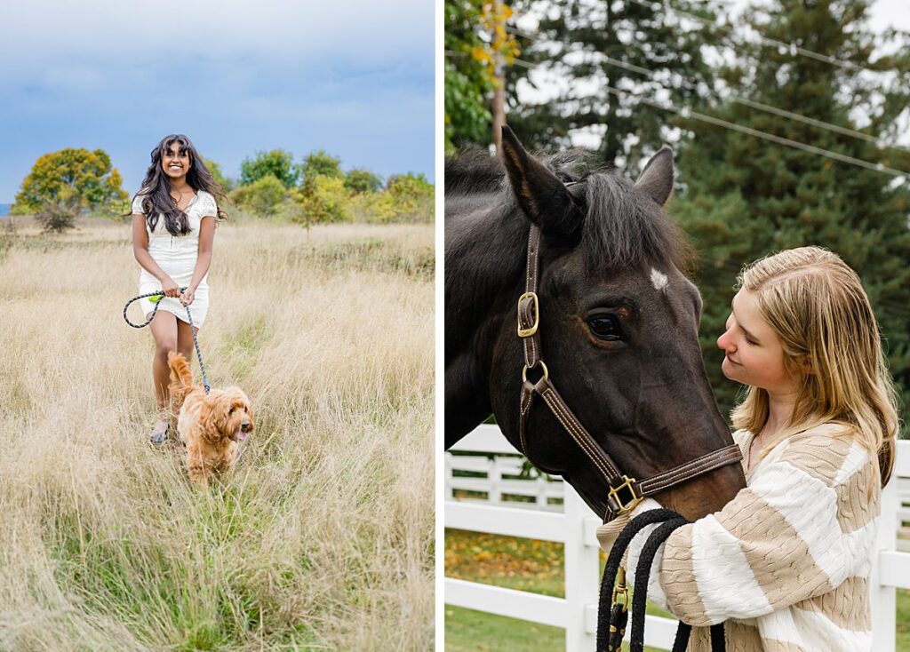 horse and dog senior portraits