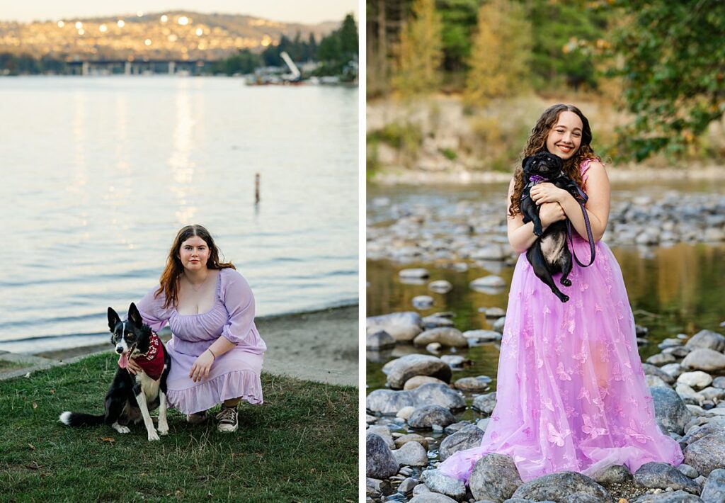 high school senior with dog