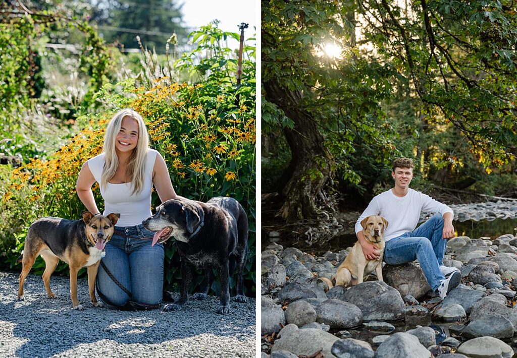 high school senior with dog