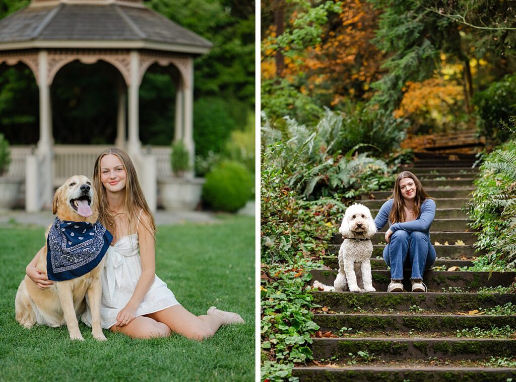 high school senior with dog