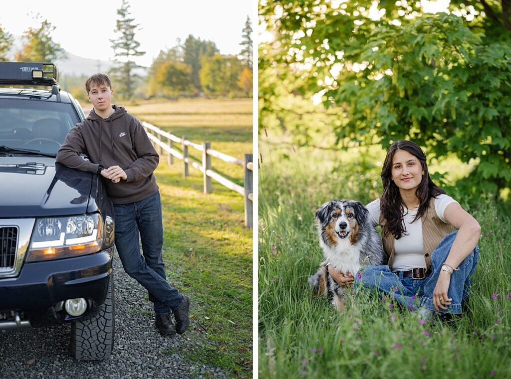 high school senior with dog