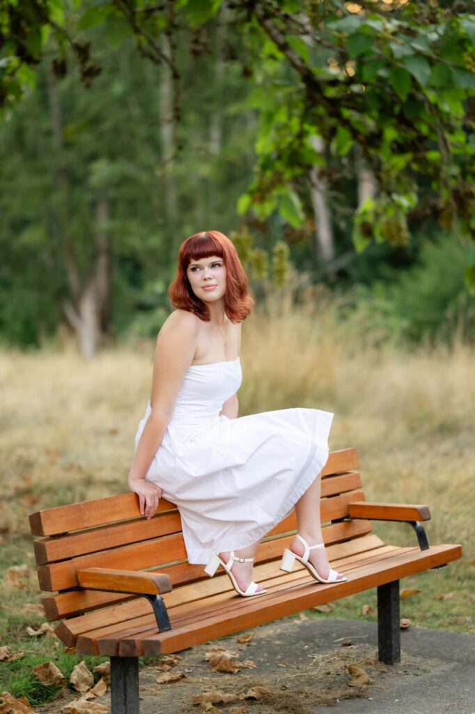 strapless white dress high school senior girl