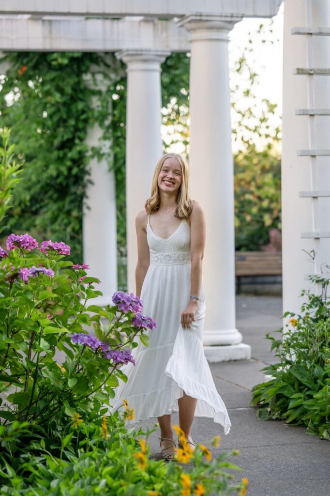 kirkland senior girl garden long white dress