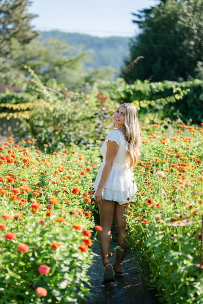 high school senior white dress