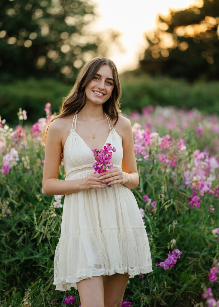 high school senior white dress