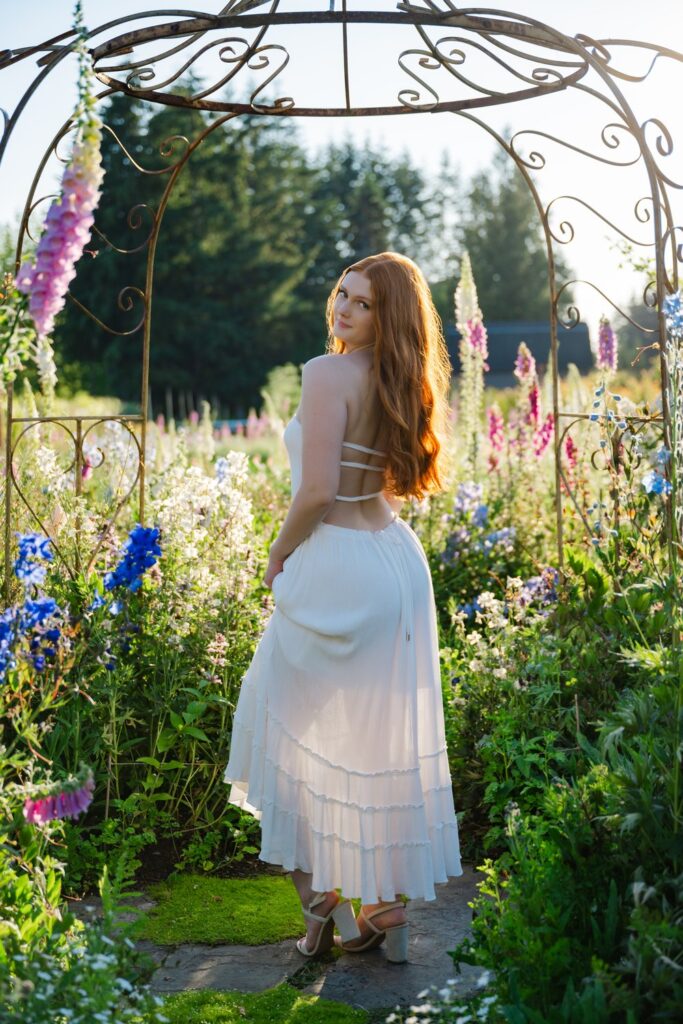 high school senior white dress