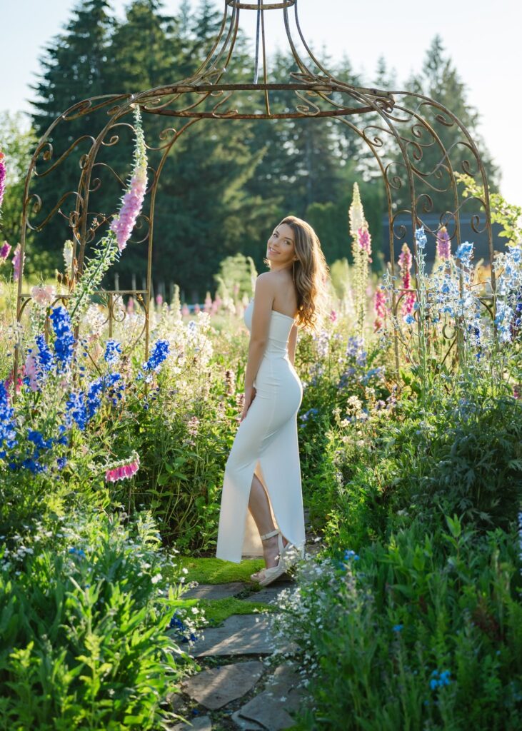 high school senior white dress