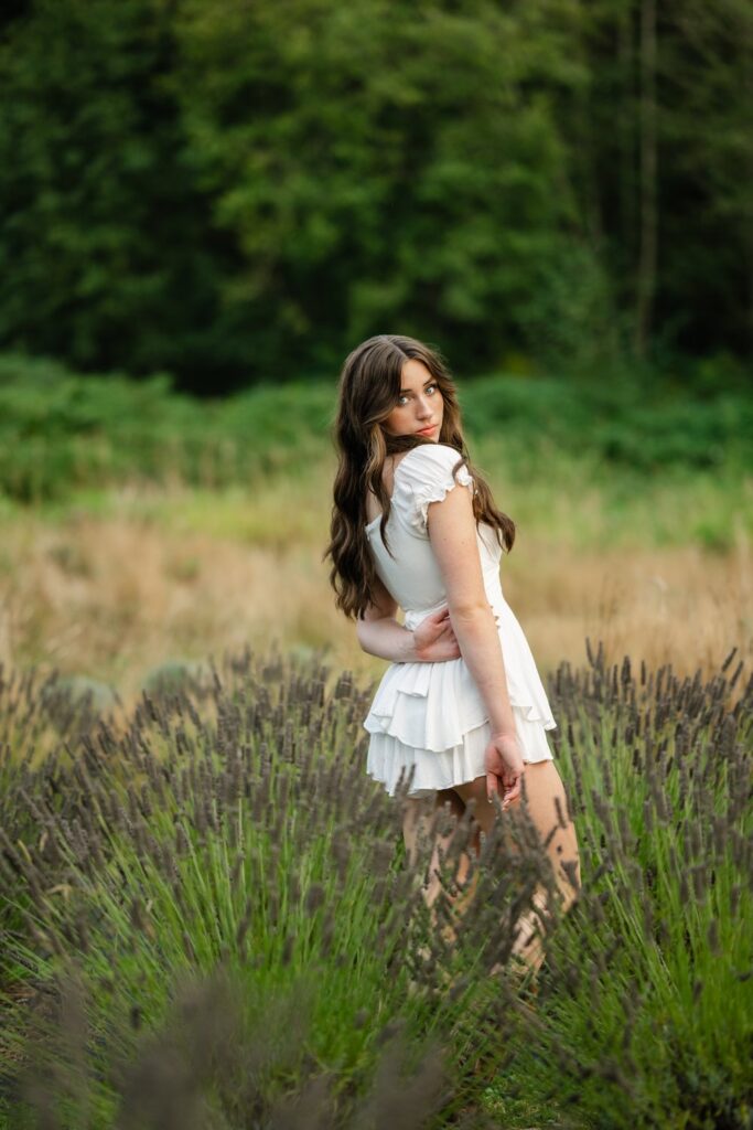 high school senior white dress