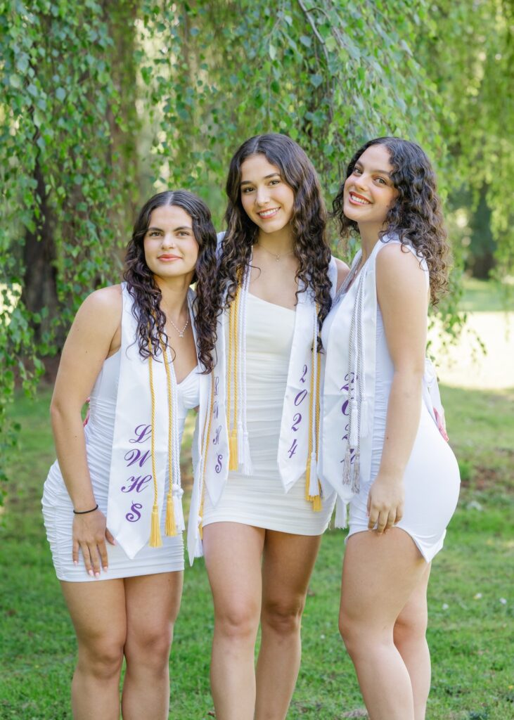 high school senior white dress