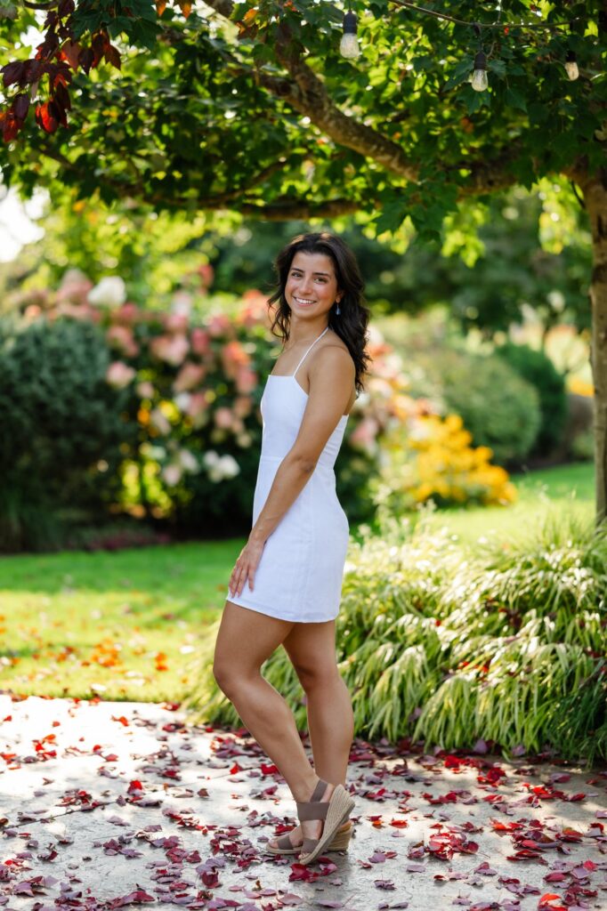 high school senior white dress