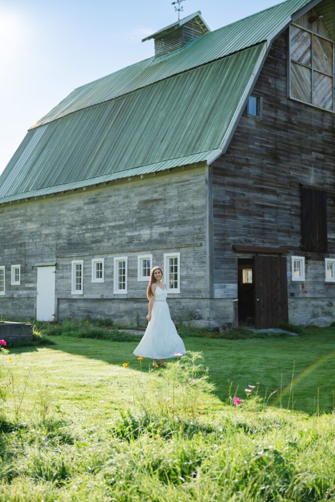 high school senior white dress