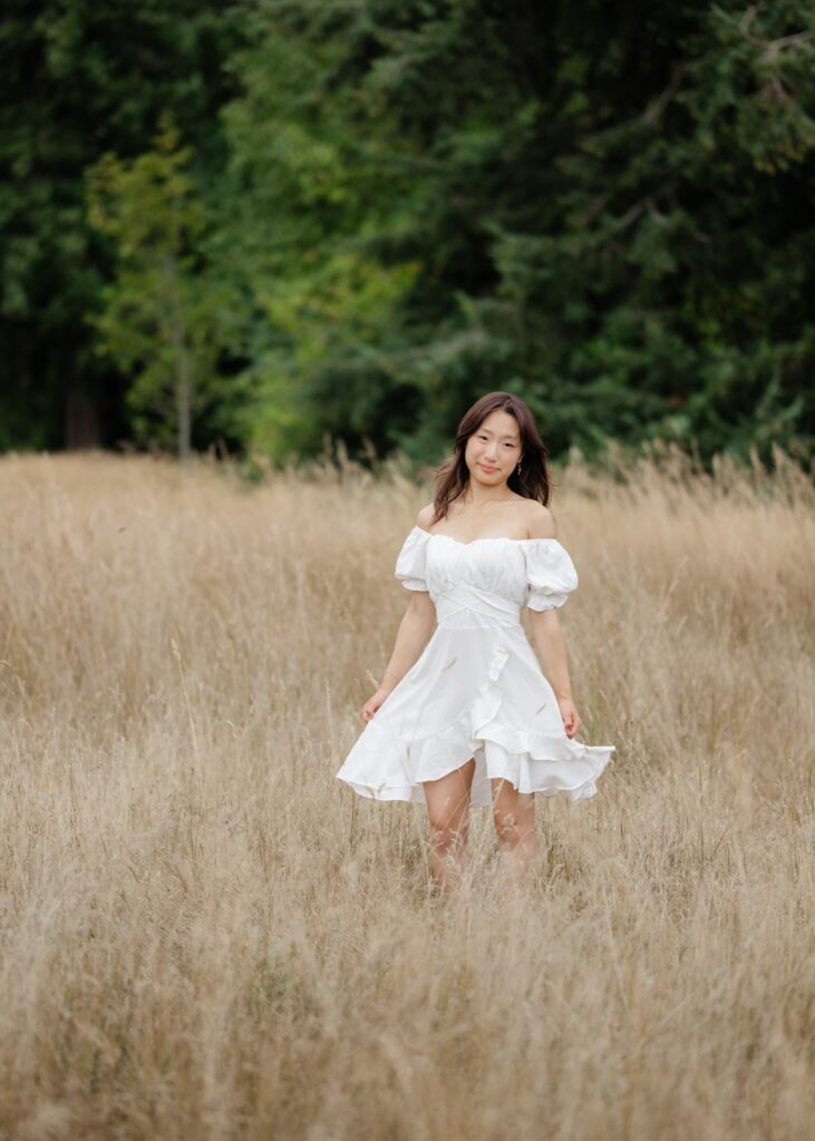 high school senior white dress