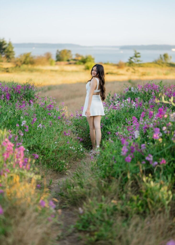 high school senior white dress