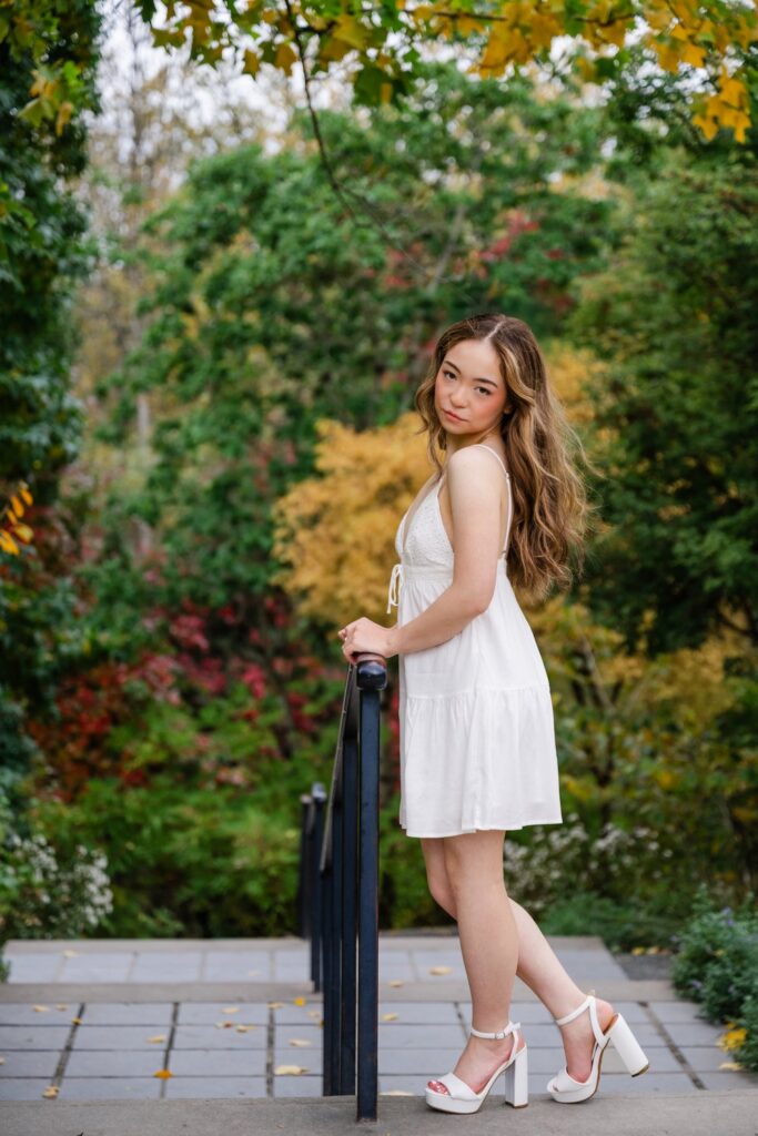 high school senior white dress