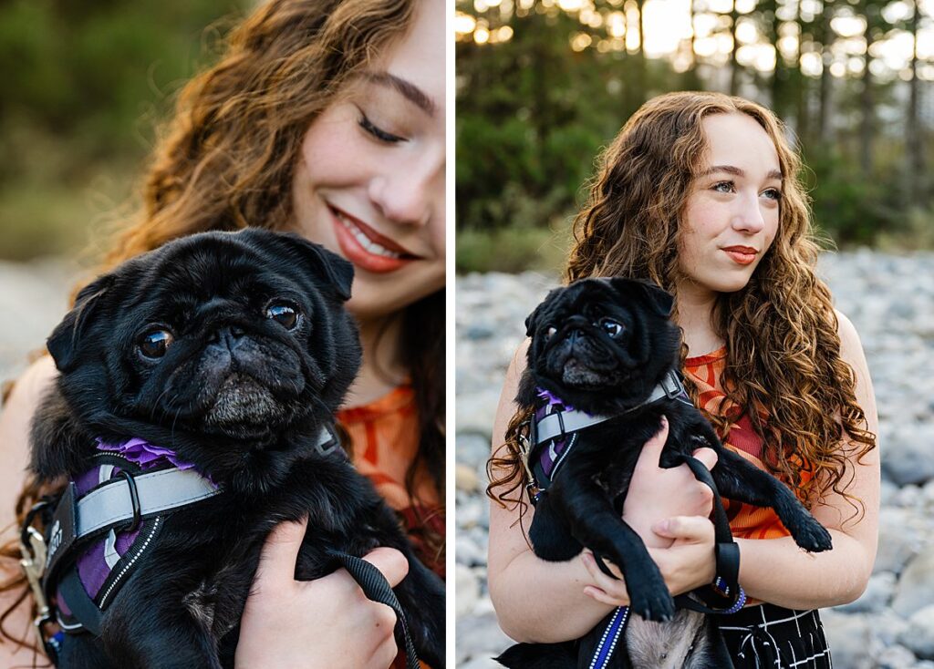 high school senior with dog