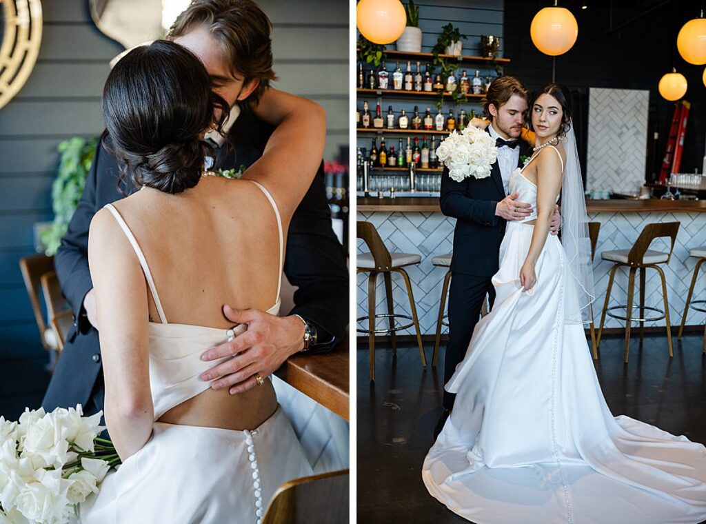 wedding dress bride and groom