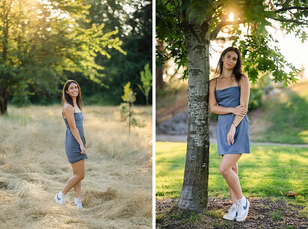 high school senior blue dress