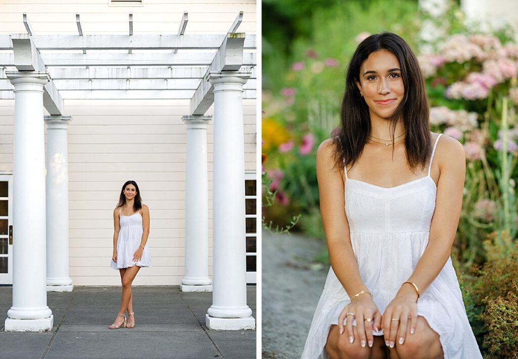 white dress high school senior