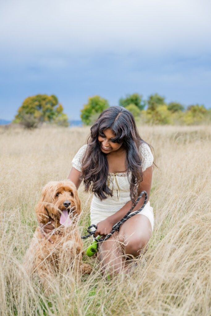 girl and dog discovery park