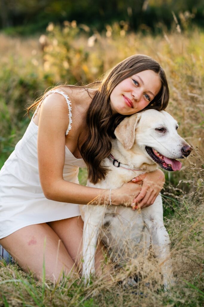 high school senior and dog