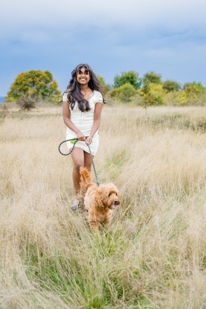 girl and dog discovery park