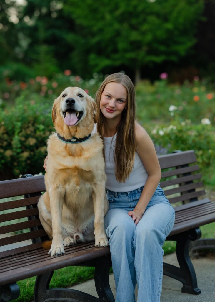 girl and dog park