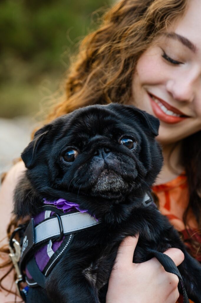 girl and dog