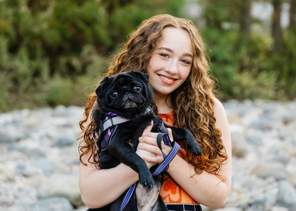 dog and senior river