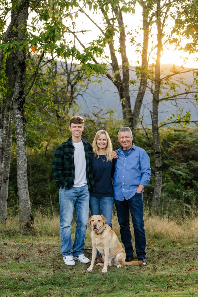 family and dog portrait