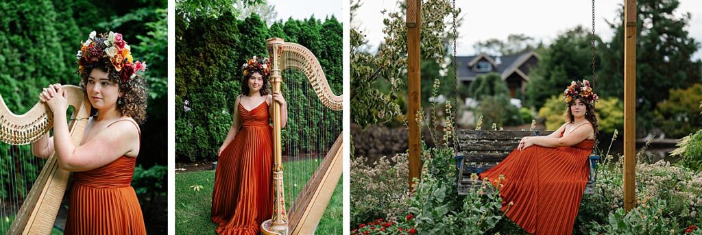 senior girl harp
