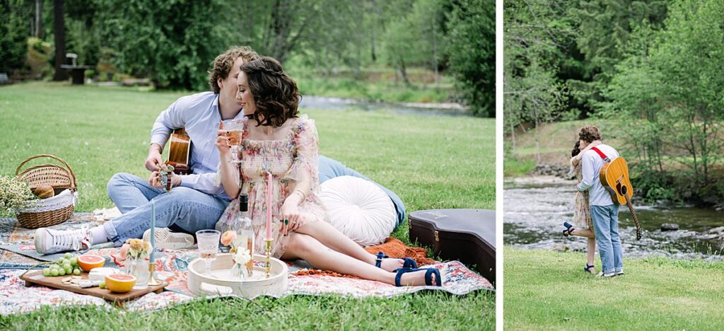 washington river engagement picnic
