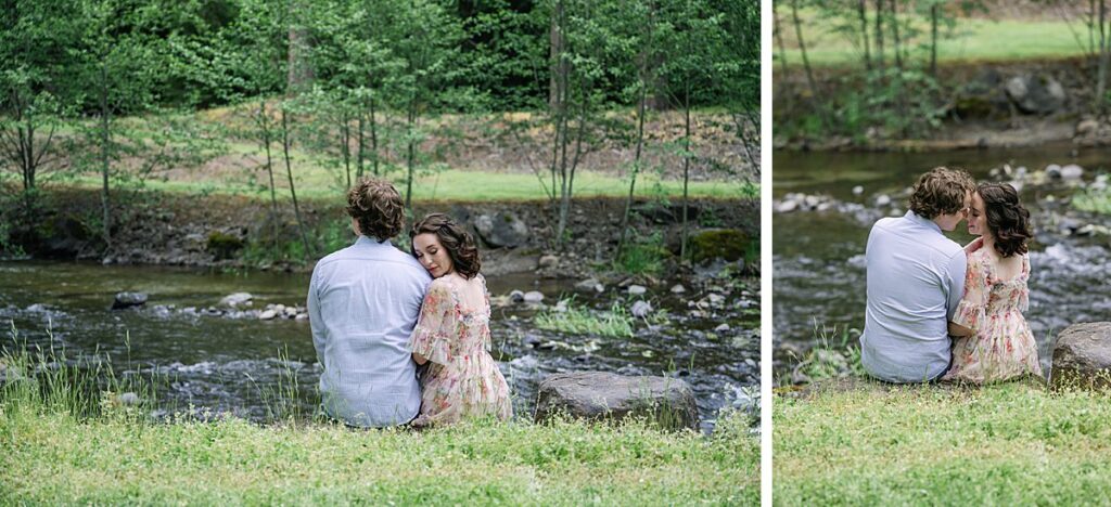 snohomish washington riverfront engagement portraits 