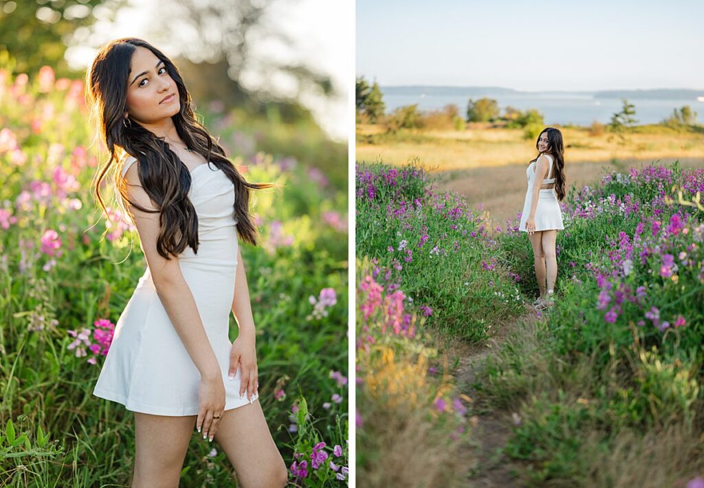 discovery park high school girl in white dress summer