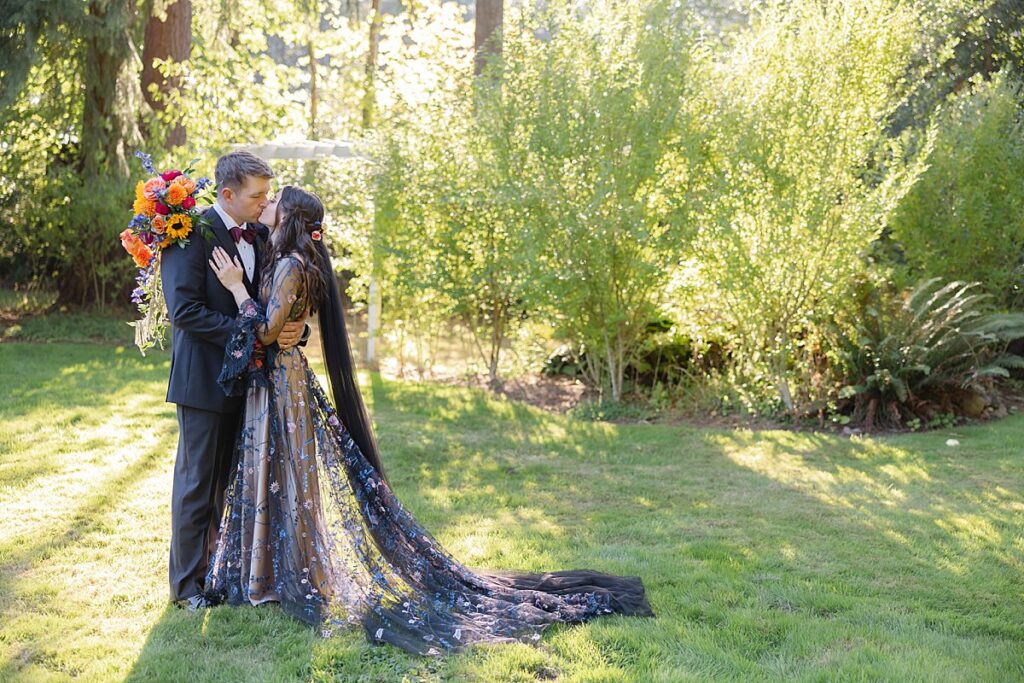 evergreen meadows wedding venue bride and groom