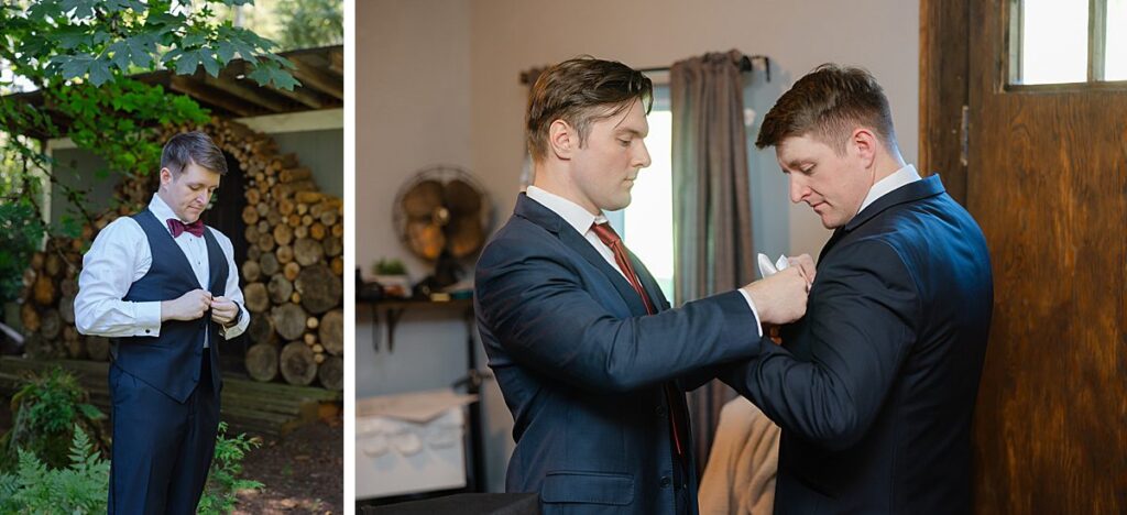 snoqualmie washington groom portraits and getting ready