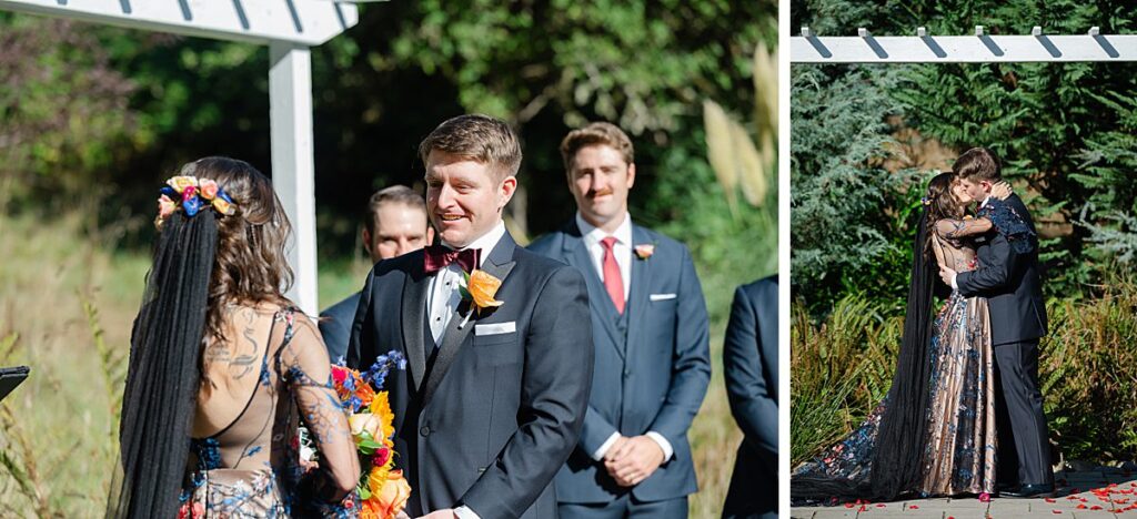 summer ceremony at evergreen meadows wedding venue snoqualmie washington