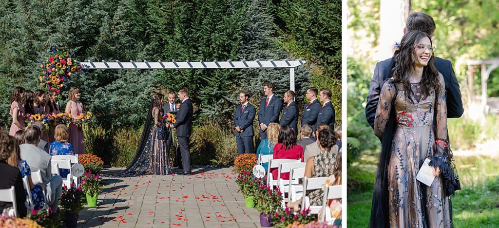 summer ceremony and first touch at evergreen meadows wedding venue snoqualmie washington