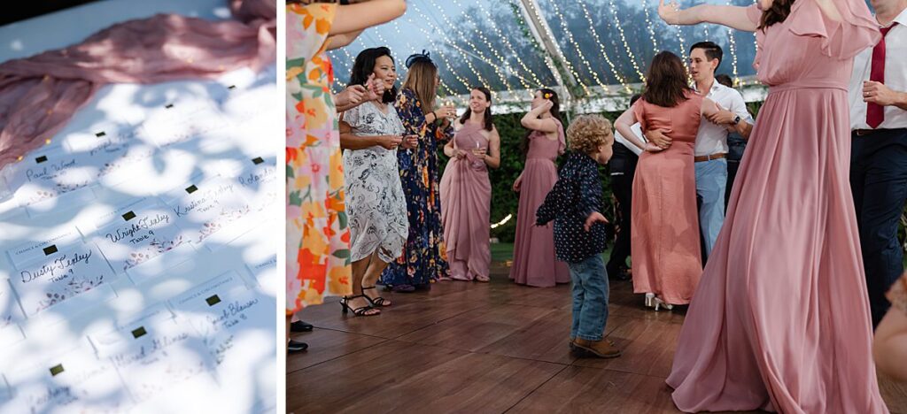 table cards and reception dancing at evergreen meadows in snoqualmie washington